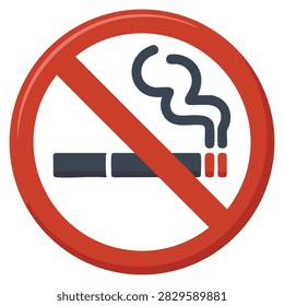 No smoking red icon simple illustration of no smoking red vector icon for web design isolated on white background ideal for health warning themes