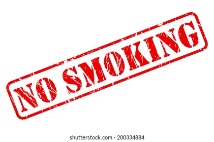 NO SMOKING red stamp text on white