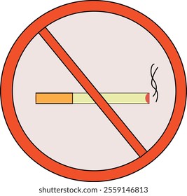 No Smoking Red Vector Sign isolated on white Non Smoking Zone Symbol