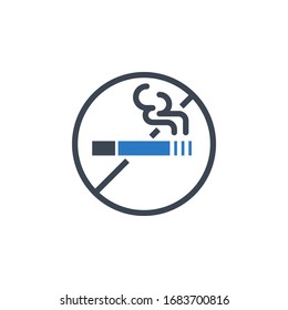 No Smoking related vector glyph icon. Isolated on white background. Vector illustration.