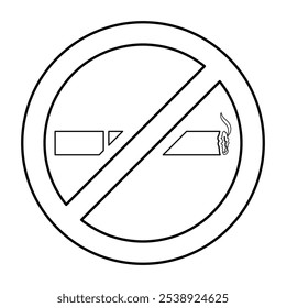 No Smoking Restriction Icon In Outline Style