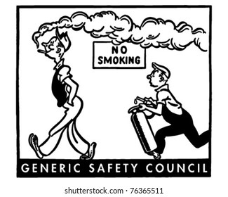 No Smoking - Retro Ad Art Banner