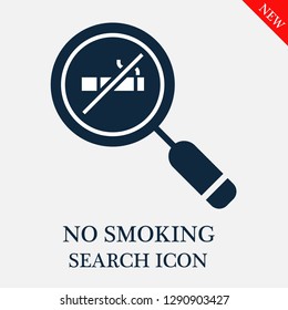No smoking search icon. Editable No smoking search icon for web or mobile.