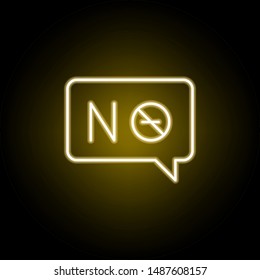 no smoking sentence line neon icon. Elements of smoking activities illustration icon. Signs and symbols can be used for web, logo, mobile app, UI, UX