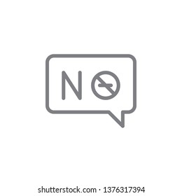 no smoking sentence outline icon. Elements of smoking activities illustration icon. Signs and symbols can be used for web, logo, mobile app, UI, UX on white background