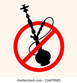 No smoking shisha, a symbol for the vector