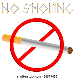 no smoking sign against white background, abstract art illustration