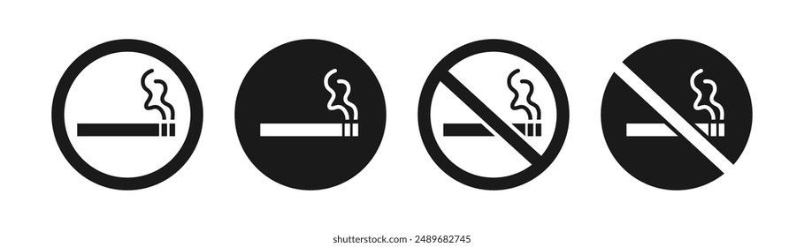 No smoking sign. Smoking area. black symbol. Vector.