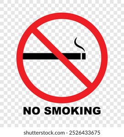 no smoking sign. Smoking attention sign isolated. Cigarette restriction symbol. Smoking ban appeal flat icon. Vector illustration