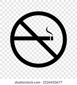 no smoking sign. Smoking attention sign isolated. Cigarette restriction symbol. Smoking ban appeal flat icon. Vector illustration