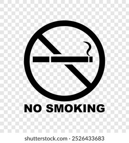 no smoking sign. Smoking attention sign isolated. Cigarette restriction symbol. Smoking ban appeal flat icon. Vector illustration