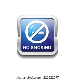 No Smoking Sign Blue Vector Icon Button