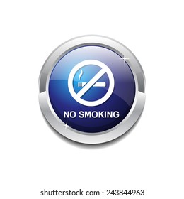 No Smoking Sign Blue Vector Icon Button