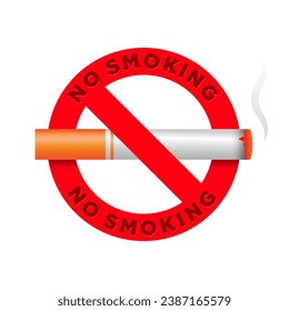 No smoking sign with a burning cigarette