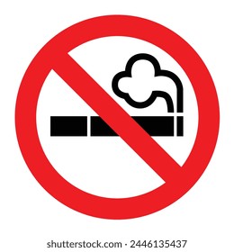 no smoking sign with burning cigarettes and smoke prohibition and risk illustration do not smoke