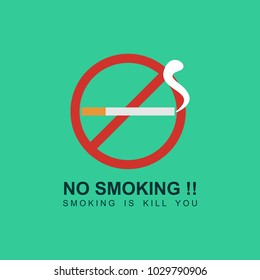 No Smoking Sign Campaign Sticker Poster Stock Vector (Royalty Free ...