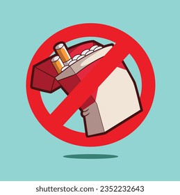 No smoking sign cartoon vector illustration