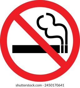 no smoking sign with cigarette