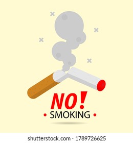 No smoking sign, smoking cigarette, fire hazard risk icon badge