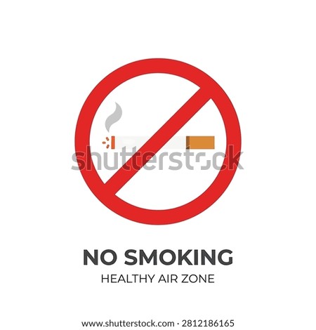 No smoking sign with cigarette icon
