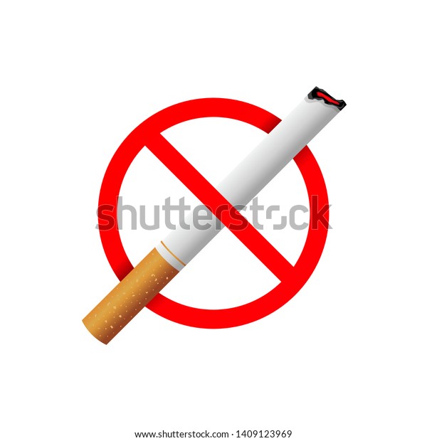 No Smoking Sign Cigarette Isolated On Stock Vector (Royalty Free ...