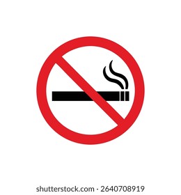 No smoking sign, cigarette prohibition, health warning illustration