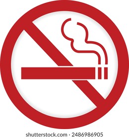 no smoking sign with cigarette in red color