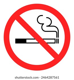 No smoking sign with cigarette, signs and restrictions concept