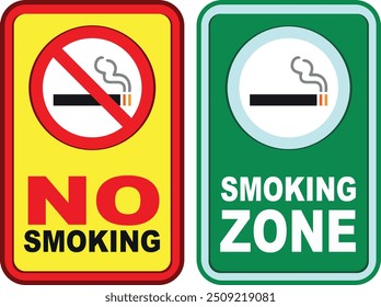 No smoking sign, Cigarette silhouette graphics design, Restricted in public areas, No smoking sign on a brick wall, No smoking sign on an office building wall at Central, smoking zone.