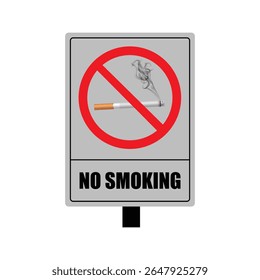 no smoking sign with cigarette and smoke symbol prohibiting tobacco use, vector, illustration