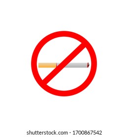 no smoking sign with cigarette, vector