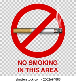 No smoking sign with cigarette, vector illustration
