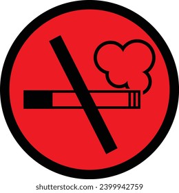 no smoking sign with cigarette vector