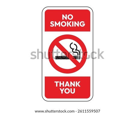 No Smoking Sign – Clear Visual Policy for Prohibited Areas - High Quality Vectorial Stock Image