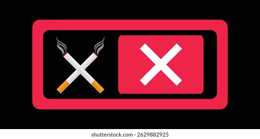 No Smoking Sign with Crossed Cigarettes. Forbidden Sign.