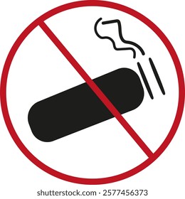 A no smoking sign displayed prominently on a white background, indicating a smoke-free environment