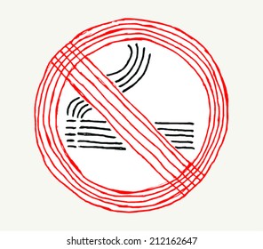 No smoking sign , doodle vector