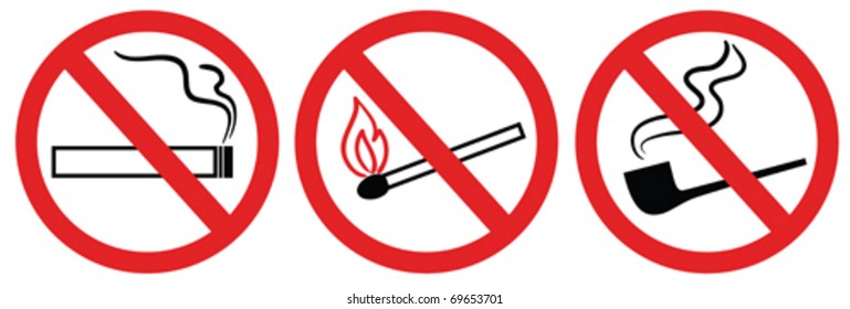 no smoking sign, no fire, no match, vector symbol