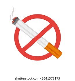 No Smoking Sign in flat design on white background. Smoking ban.