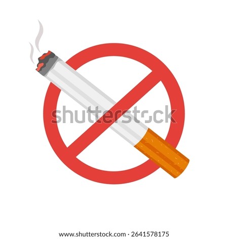 No Smoking Sign in flat design on white background. Smoking ban.