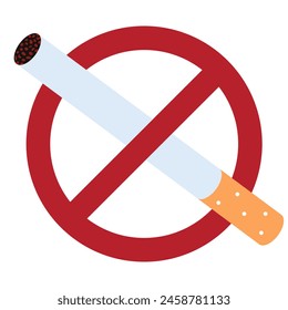 No smoking sign flat icon. World no tobacco day concept.