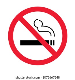 No smoking sign flat vector icon isolated on a white background.