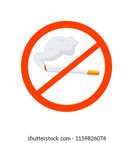 No smoking sign. Flat vector illustration.