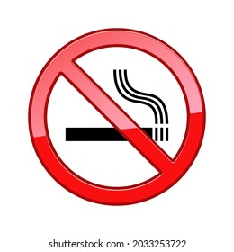 No smoking sign flat vector png isolated on white background