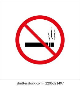 No smoking sign. Sign forbidden. Health care. Vector illustration. Stock image. 