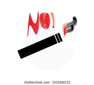 No smoking sign. Forbidden sign icon isolated on white background vector illustration.