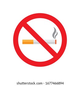 No Smoking Sign. Forbidden Sign Icon Isolated