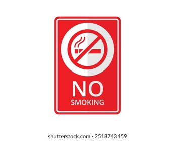 No smoking sign. Forbidden sign icon isolated on white background vector illustration. Cigarette and smoke and in prohibition circle