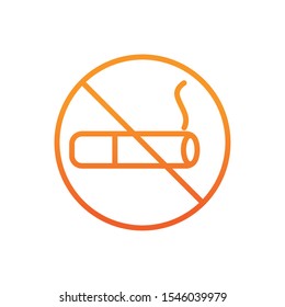 no smoking sign gradient line vector illustration