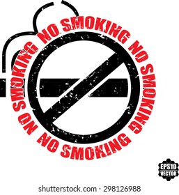 No smoking sign, No smoking grunge rubber stamp on white background, vector illustration.